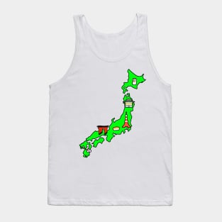 Japan Travel Map - Highlights Tank Top